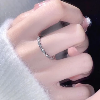 A HELLO GIRL แหวนสวมนิ้วมือ ปรับขนาดได้ ไม่ซีดจาง เรียบง่าย สําหรับผู้หญิง