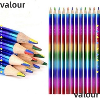 Valour ดินสอไม้ สีรุ้ง 48 ชิ้น 180*7.2 มม. หลากสี สําหรับบ้าน