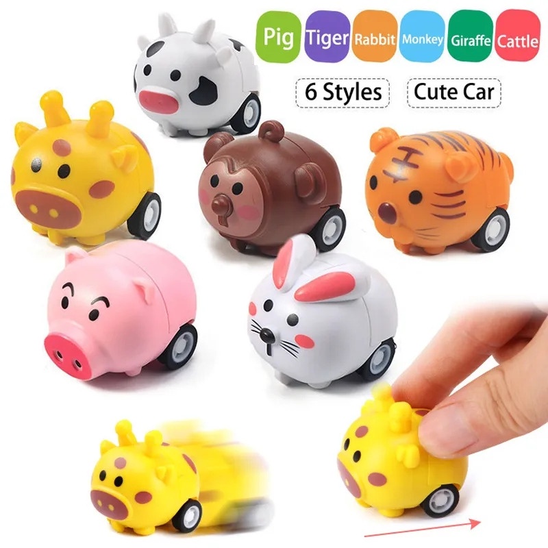 การ์ตูนสัตว์ เด็ก ดึงกลับ เครื่องบิน รถของเล่น / สร้างสรรค์ มินิ น่ารัก รถหมู โมเดล / เด็กอนุบาล รถแข่ง / เด็ก วันเกิด ปาร์ตี้ ของขวัญ