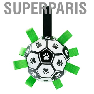 Superparis Puppy Soccer Ball Tug Toy  Safe High Resilience Boredom Relief Dog with Straps for Small Large Dogs