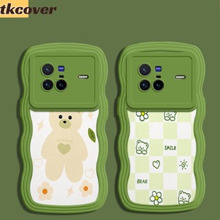 เคสโทรศัพท์มือถือแบบนิ่ม TPU กันกระแทก ลายการ์ตูนหมี ดอกไม้ คลื่น สัตว์น่ารัก สําหรับ Vivo X90 X80 X70 X60 X50 Pro+ X21 V29 V27 V25 V23 V20 Pro V23e 5G V5S V5 Lite