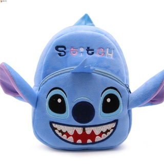 Leota กระเป๋าเป้สะพายหลัง กระเป๋านักเรียน ผ้ากํามะหยี่ขนนิ่ม ลาย Stitch Chis Sweet สําหรับเด็กอนุบาล