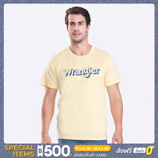 WRANGLER เสื้อยืดแขนสั้นผู้ชาย ทรง REGULAR รุ่น WR S523MTSSS63 สีเหลือง