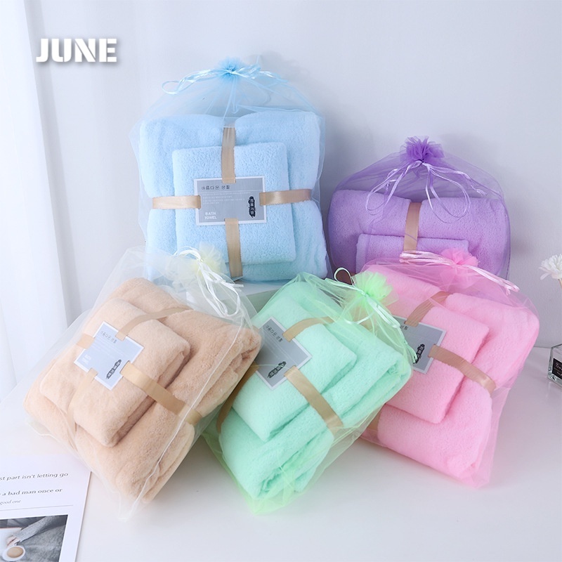 ผ้าขนหนูเซต 2ชิ้น (ผ้าเช็ดตัว+ผ้าเช็ดผม) ซับน้ำแห้งไว