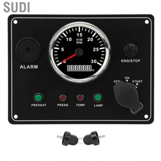 Sudi Engine Speedometer Panel  IP67  Glass Low Oil Pressure Alarm 0‑3000RPM Marine Instrument for RVs