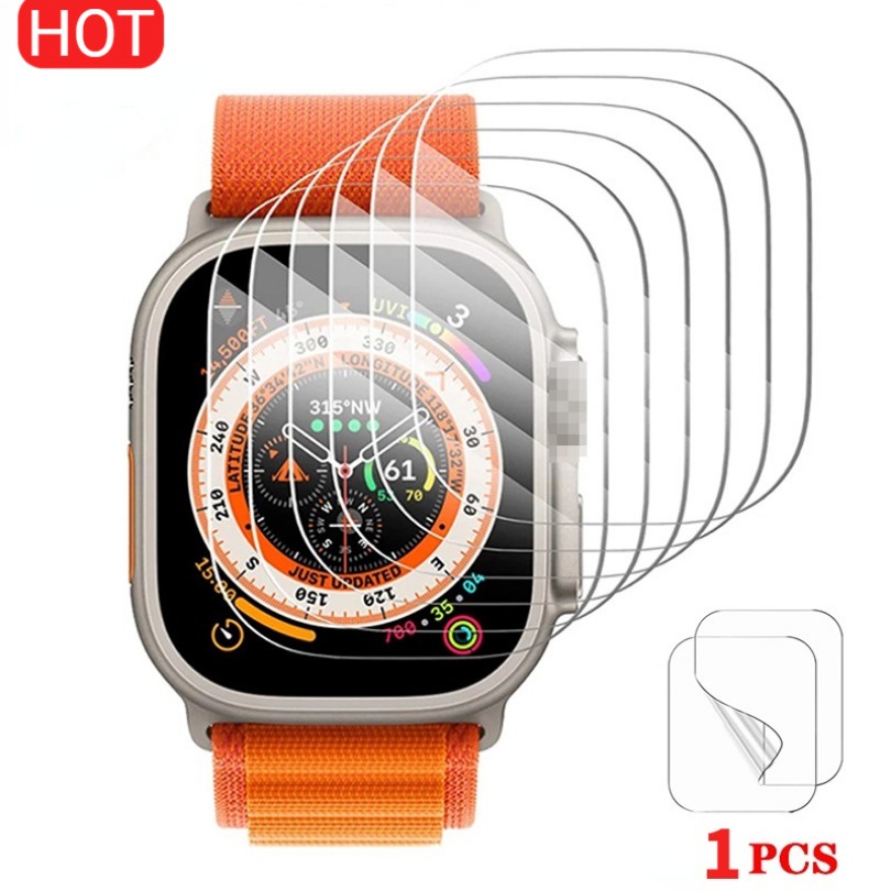 ฟิล์มใสกันรอยหน้าจอ แบบนิ่ม สําหรับ Apple Watch band 49 มม. 45 มม. 44 มม. 42 มม. iWatch series 9 Ultra2 8 7 SE 4 5 6 3 2 1 40 41 38 มม.