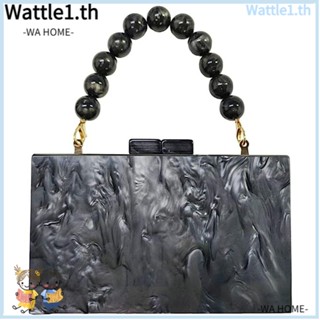 Wttle กระเป๋าสะพายไหล่ กระเป๋าถือ ทรงคลัทช์ ประดับไข่มุก พร้อมสายสะพาย หรูหรา สําหรับสตรี