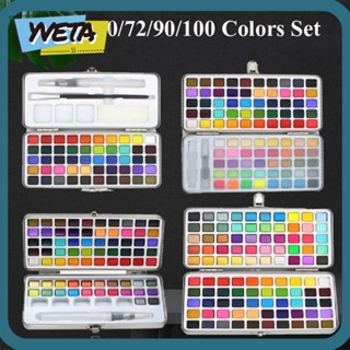 Yveta ชุดสีน้ํา แบบพกพา พร้อมแปรงปากกา 50 72 90 100 สี