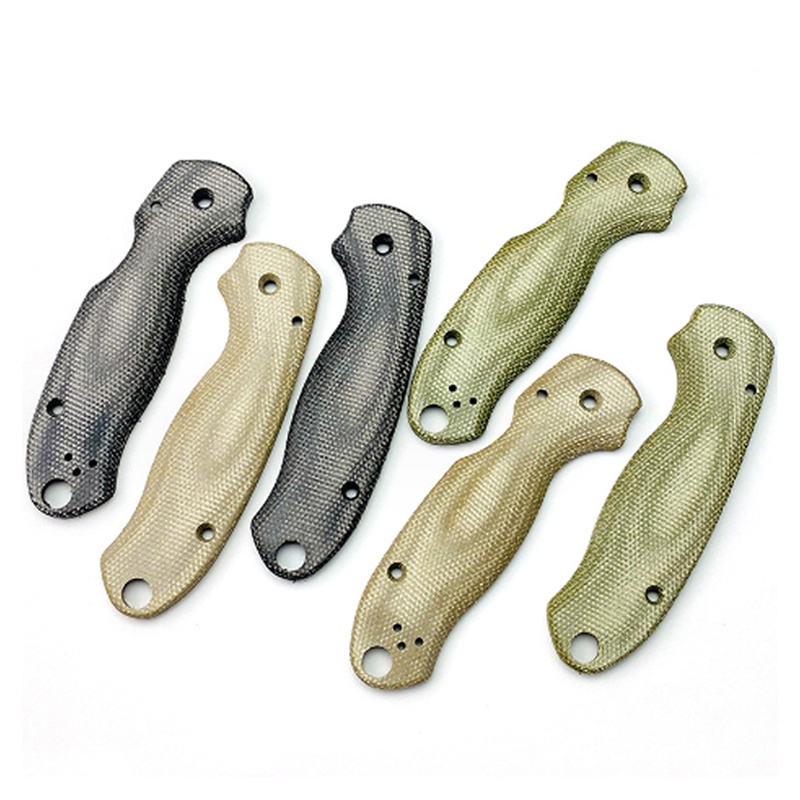 1 คู่ Micarta วัสดุมีด Grip Scales Handle Patch สําหรับ Spyderco C223 Para 3 มีดพับ