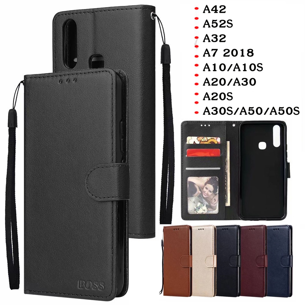 เคสฝาพับ แถมสาย ล็อคได้ สำหรับ SAMSUNG A42 A52S A32 A7 A10 A10S A20 A30 A20S A30S A50 A50S เคสฝาพับหนัง เคสมีแม่เหล็ก – โปรปัง