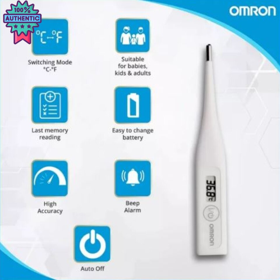 ที่วัดอุณหภูมิ Omron MC246 เครื่องวัดอุณหภูมิอินฟราเรดดิจิตอลมือถือความแม่นยำสูงแพกพาปรอทวัดไข้