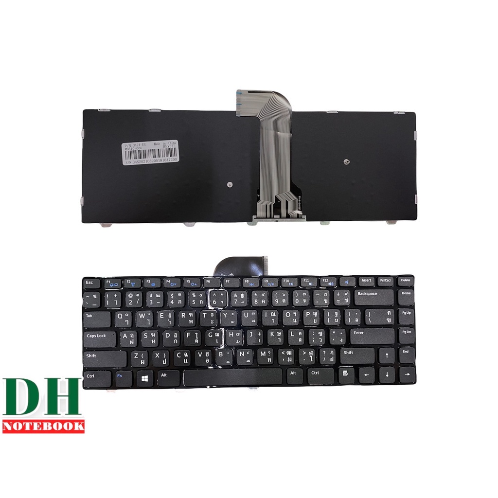 แป้นพิมพ์ คีย์บอร์ดโน๊ตบุ๊ค DELL inspiron 3421 Laptop Keyboard TH-ENG