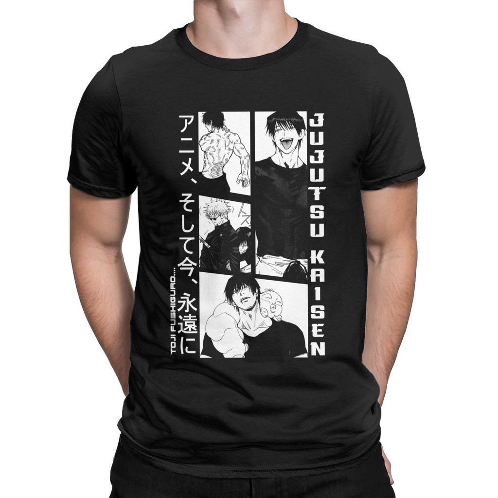 เสื้อยืดแขนสั้นคอกลม[S-5XL] เสื้อยืดแขนสั้น คอกลม ผ้าฝ้ายแท้ พิมพ์ลายอนิเมะ Toji Fushiguro Good Gift For Jujutsu Kaisen