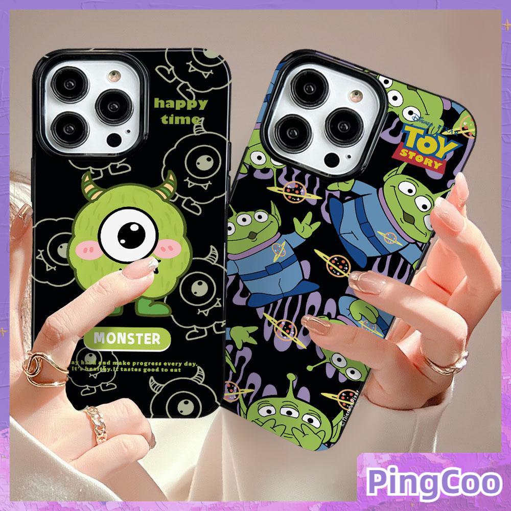 Pingcoo - เข้ากันได้สำหรับ เคส iphone 11 เคสไอโฟน เคสไอโฟน11 iPhoneกรณีเคลือบเงาสีดำTPUกรณีลูกอมกันกระแทกคุ้มครองกล้องการ์ตูนมอนสเตอร์สีเขียวเข้ากันได้กับiPhone 15 Pro Max 14 Pro Max 13 12 Pro Max XR XS 7 8Plus