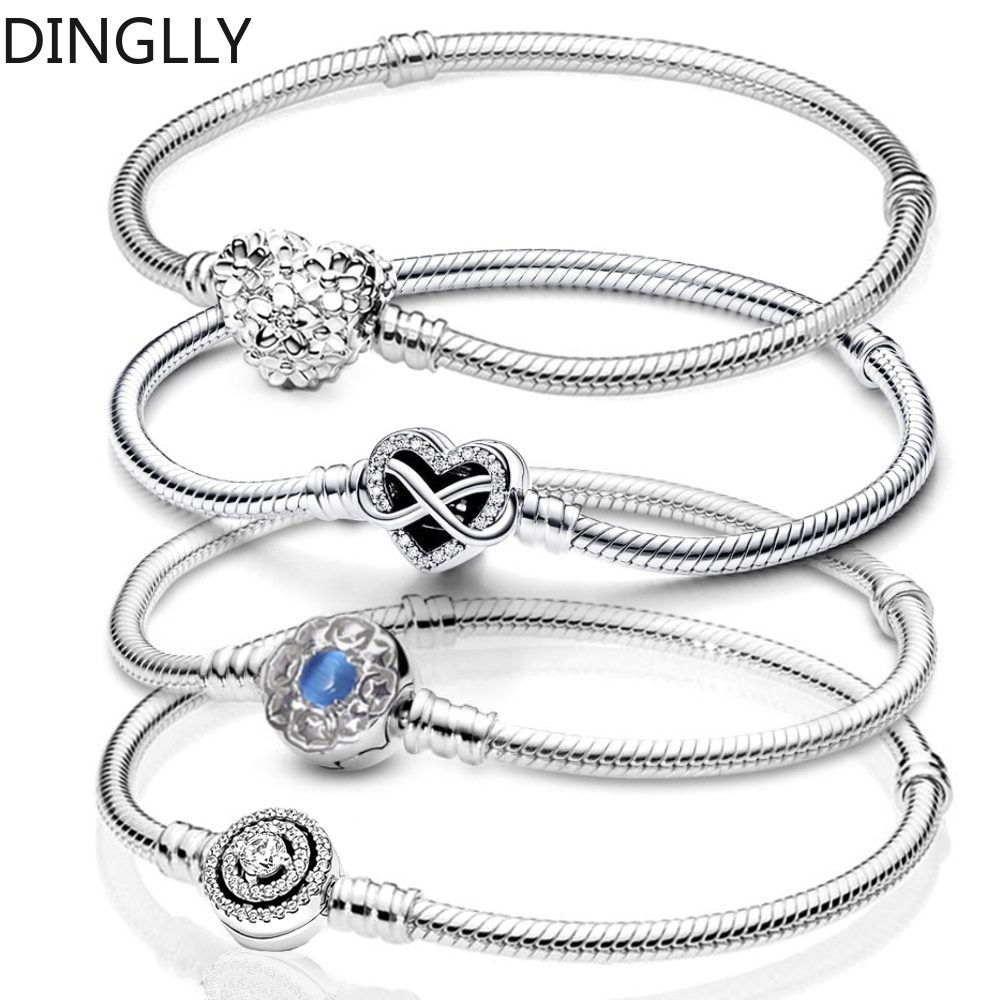 Dinglly คลาสสิกตลอดกาล ปม พื้นฐาน สร้อยข้อมือ รูปหัวใจ เดซี่ เข็มกลัด พื้นฐาน สร้อยข้อมือ สําหรับ Diy เสน่ห์ ลูกปัด เครื่องประดับ สร้อยข้อมือ ดั้งเดิม