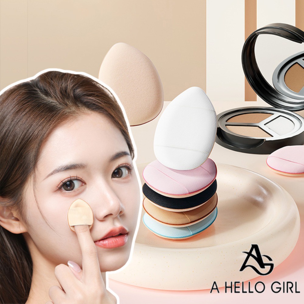 A HELLO GIRL แป้งพัฟคอนซีลเลอร์ ปลายนิ้ว ขนาดเล็ก แบบแห้ง และเปียก สําหรับแต่งหน้า