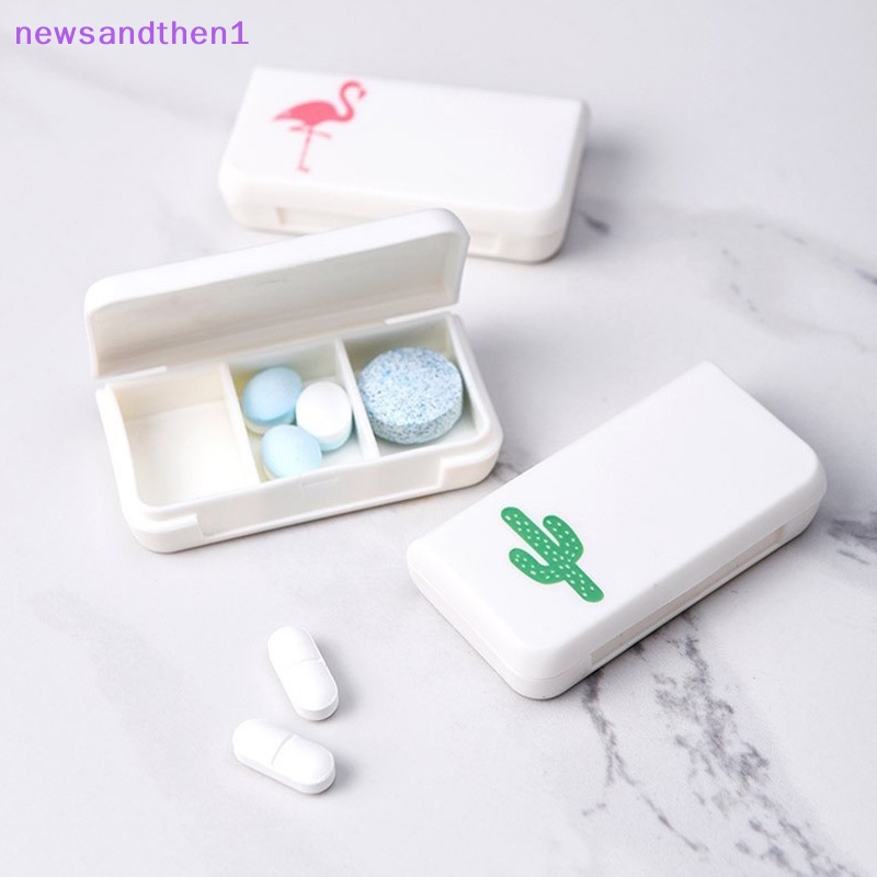 Newsandthen1 กล่องตลับยา 3 ช่อง พลาสติก ขนาดเล็ก น่ารัก สําหรับเดินทาง