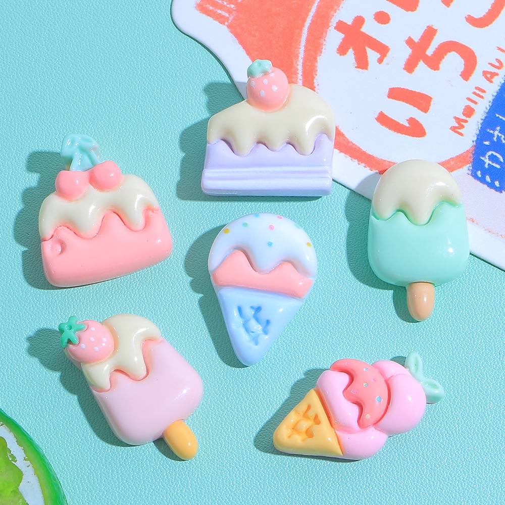 [4 @] For Jibbitz Crocs สติกเกอร์เรซิ่น รูปไอศกรีม โฮมเมด แวววาว diy อุปกรณ์เสริม สําหรับติดตกแต่งตู้เย็น กิ๊บติดผม รองเท้า XDD