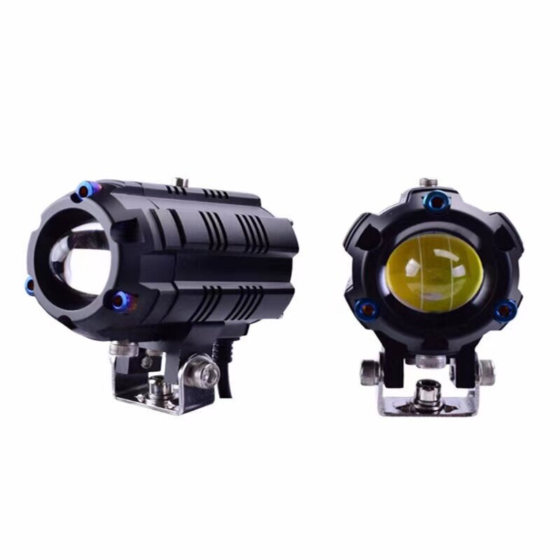 **NEW แพ็ค 2ชิ้น ไฟโปรเจคเตอร์ ไฟหน้ารถยนต์ มอเตอร์ไซค์ LED DC 9V-36V สว่างมาก 2สเต็ป (สีขาว+สีเหลือง) *พร้อมส่ง