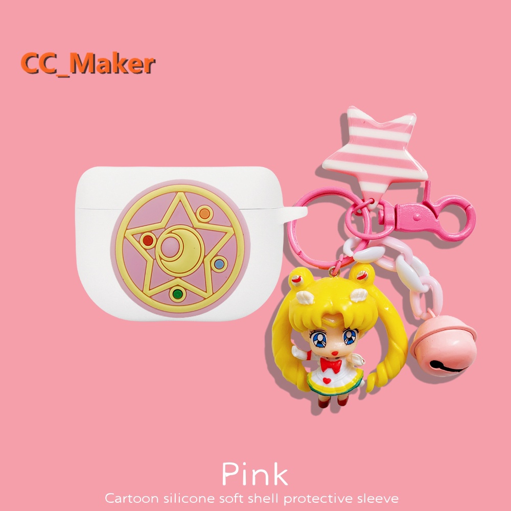 For Jabra Elite 10 Case Cute Keychain Pendant Jabra Elite 8 Active Silicone Soft Case Cartoon Piggy 