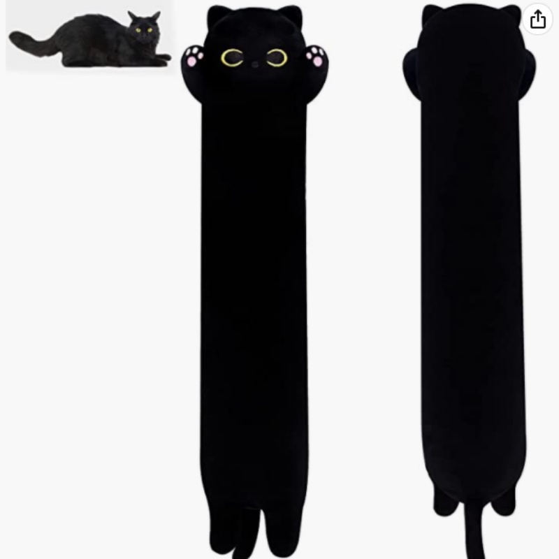 【Ready Stock】90cm Long Black Cat Toy น่ารักแมวรูปร่างตุ๊กตาหมอน ลูกแมวสีดำอ่อนของเล่นพวงกุญแจตุ๊กตาของขวัญสำหรับผู้ใหญ่และเด็กตกแต่งบ้าน ราคา ถูกที่สุด ดีลบีเคเค แกลเลอรีภาพที่ 2