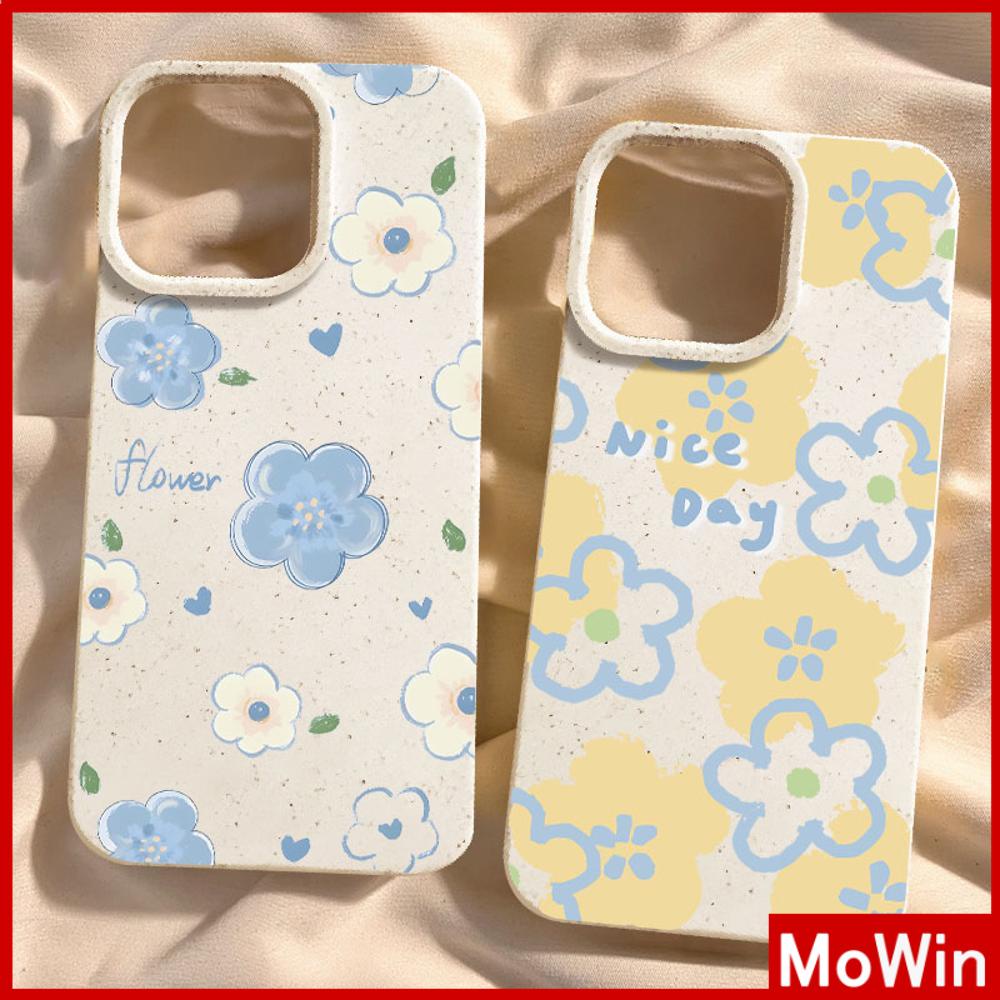 Mowin - เข้ากันได้สำหรับ 15 เคสไอโฟน11 เคส iphone 11 กรณีเป็นมิตรกับสิ่งแวดล้อมสีขาวกรณีนุ่มป้องกันกล้องกันกระแทกดอกไม้สีฟ้าที่สวยงามเข้ากันได้กับ 14 13 12 XR XS 7Plus 8 PLUS