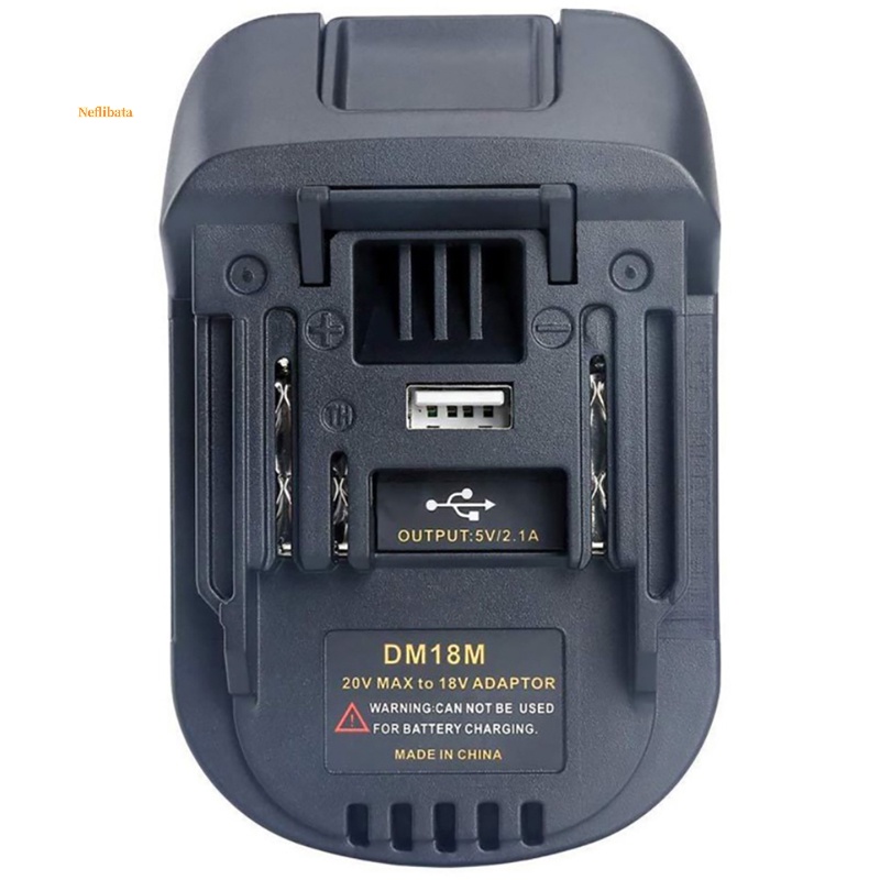 [Neflibata] อะแดปเตอร์แปลง USB สําหรับ 20V DEWALT DCB200 Milwaukee M18 Convert เป็น Makita 18V [ใหม่]