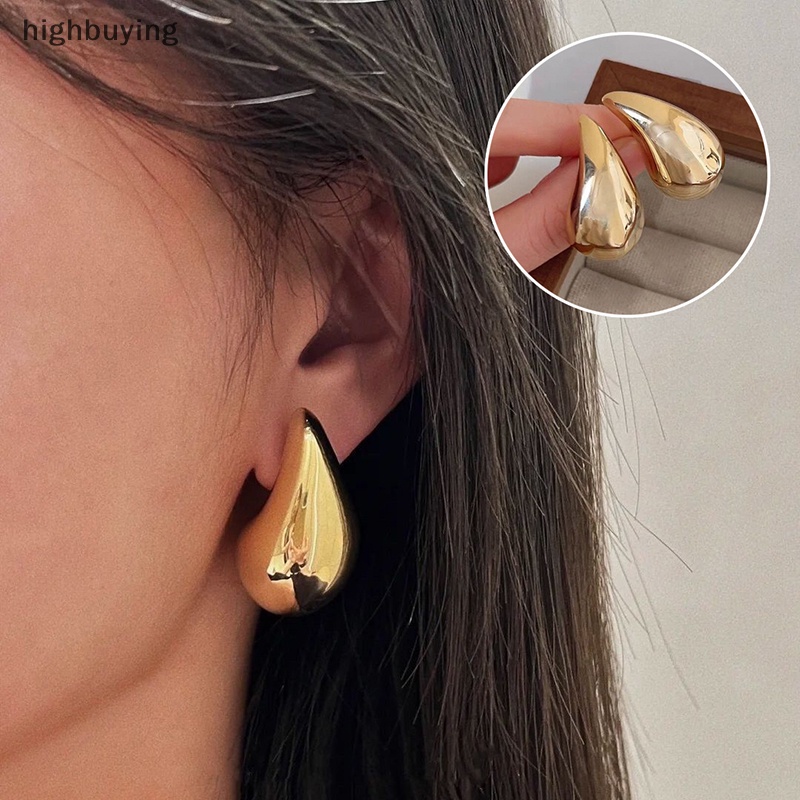 [highbuying] วินเทจ ชุบทอง โดมก้อน ต่างหูหล่น สําหรับผู้หญิง เอียร์สตั๊ด แวววาว หยดน้ําตา ต่างหู เครื่องประดับ ของขวัญ ใหม่ พร้อมส่ง
