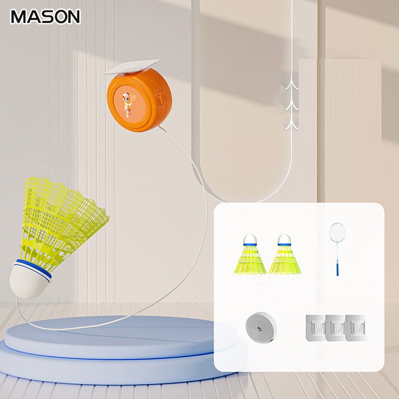 Mason อุปกรณ์ฝึกแบดมินตัน อุปกรณ์ฝึกแบดมินตัน ในร่ม และกลางแจ้ง สลาลอมยืดหยุ่น เล่นโดยคนเดียว
