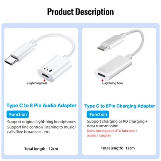 Ankndo อะแดปเตอร์แปลงสายชาร์จ USB Type C เป็น Lightning สําหรับซิงค์ข้อมูล Type C เป็น Lightning Audio