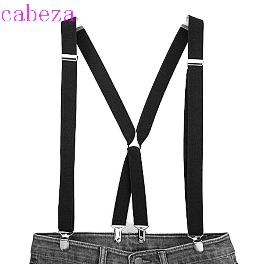 Cabeza สายเอี๊ยม คลิปหนีบเสื้อสูท แต่งงาน สายรัดด้านหลัง สีพื้น สําหรับผู้หญิง ผู้ชาย ประสิทธิภาพสูง แขวนกางเกง