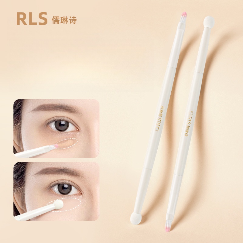 Rls T301 แปรงแต่งหน้า แปรงคอนซีลเลอร์ แปรงสองหัว แปรงคอนซีลเลอร์ แปรงแต่งตา แปรงหัวแบน แปรงแต่งหน้า 