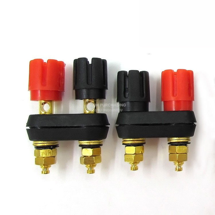 คอลัมน์สายไฟลําโพงชุบทอง 2 บิต สีดำ-แดง (ขั้วหัวหกเหลี่ยม) (สินค้าในไทย ส่งเร็วทันใจ) ราคา ถูกที่สุด ดีลบีเคเค แกลเลอรีภาพที่ 4