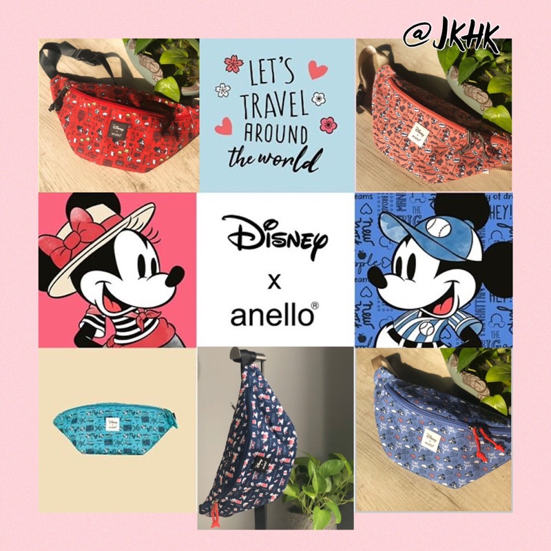 กระเป๋าพก #DT-G010 : Anello x Disney go travel Waistbag  Mickey คาดอก คาดเอว