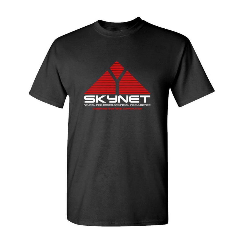 SKYNET ภาพยนตร์ปัญญาประดิษฐ์ cyborg - เสื้อยืดผ้าฝ้ายบุรุษ