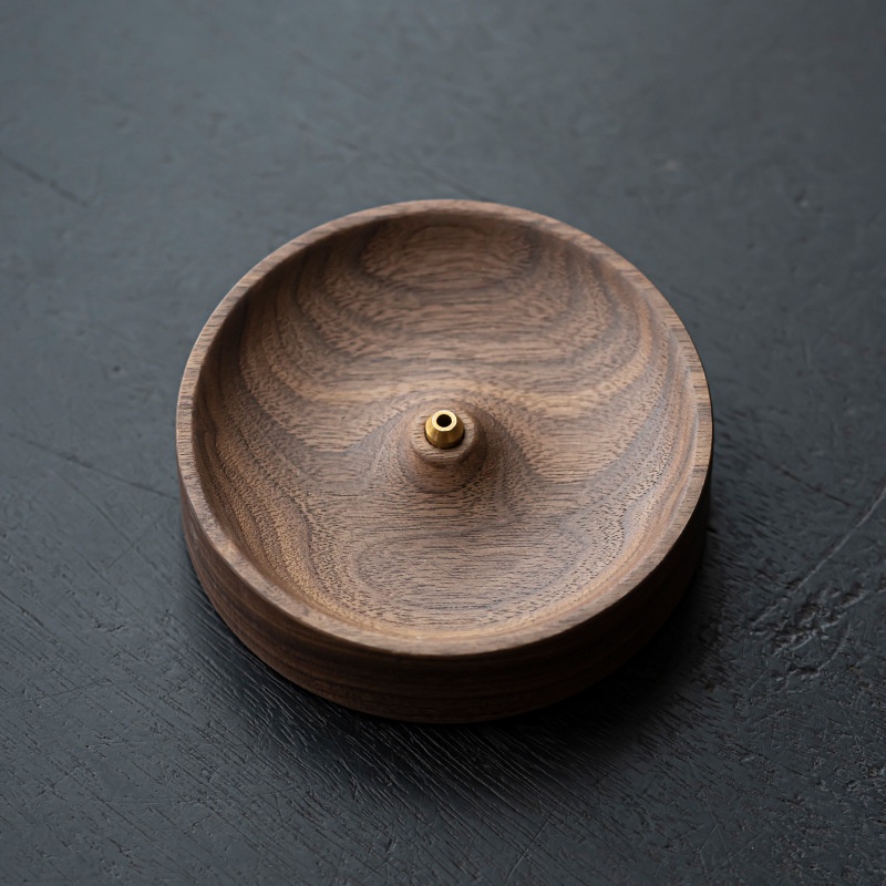 ธูปหอม ฐานไม้วอลนัท สีดํา สไตล์จีน อเมริกันเหนือ [A212]