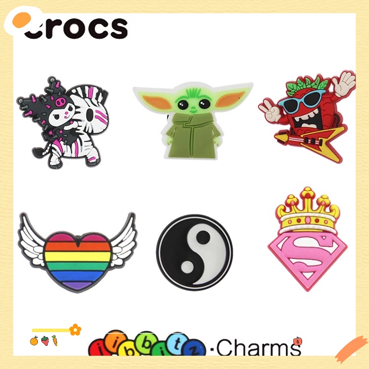 Crocs Jibbitz น่ารัก Kuromi รองเท้าหัวเข็มขัด Star Wars Yoda หัวเข็มขัด Crocs เสน่ห์แฟชั่น Crocs เคร