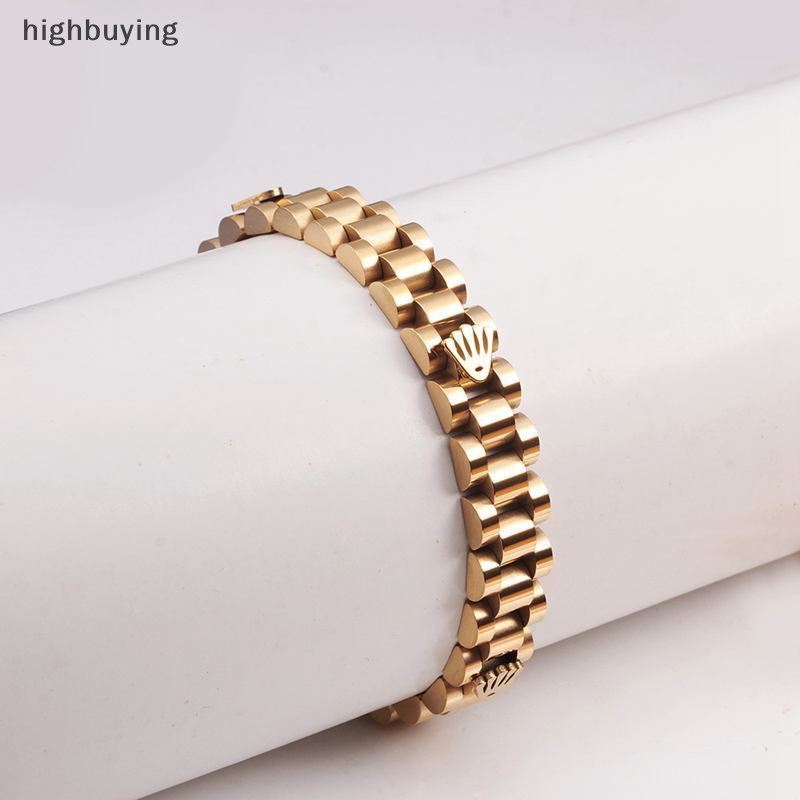 [highbuying] แฟชั่น สวยหรู มงกุฎ สร้อยข้อมือ สเตนเลส นาฬิกา โซ่ กําไลข้อมือ สําหรับผู้ชาย ผู้หญิง คู่รัก เครื่องประดับ ของขวัญ ใหม่ พร้อมส่ง