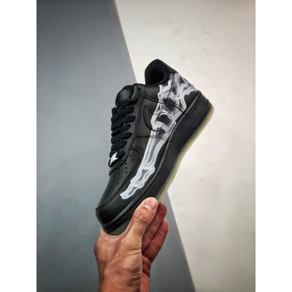 [Reflective Premium] Nike Air Force 1 AF1 Low "Black Skeleton" Halloween Casual Low Top รองเท้าผ้าใ