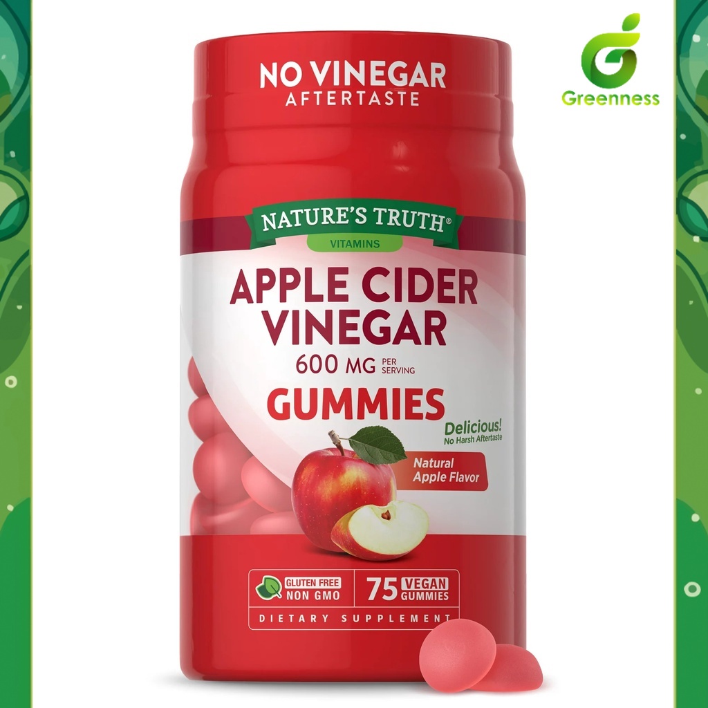 Nature’s truth Apple Cider Vinegar 600 mg. Gummies (75กัมมี่) กัมมี่แอปเปิ้ลไซเดอร์ 🍎