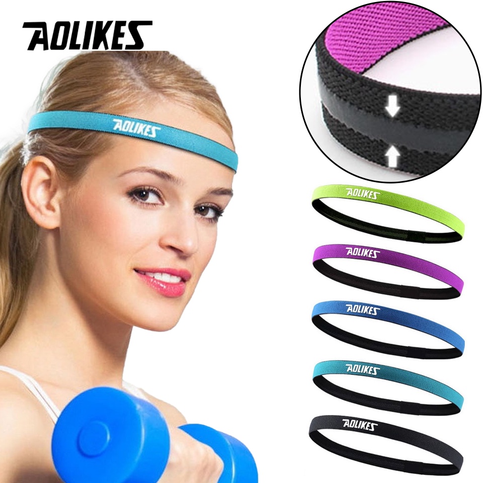 Aolikes ซิลิโคน กีฬา ยืดหยุ่น ที่คาดผม วิ่ง ขี่จักรยาน โยคะ วิ่งจ๊อกกิ้ง บาสเก็ตบอล เต้นรํา ฟิตเนส ยิม แถบกันเหงื่อ ทุกเพศ