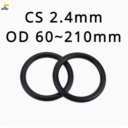 [JCSY] แหวนไนไตรล์ O-Ring OD60 ~ 210 มม. * CS2.4 มม.ยางทนอุณหภูมิสูงสีดําแหวนกันน้ํา O-Ring แหวนปิดผ
