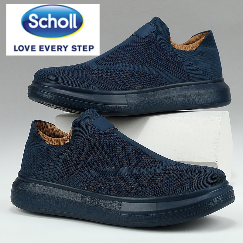 รองเท้ากีฬา scholl ส้นแบน แบบสวม สไตล์เกาหลี สําหรับผู้ชาย