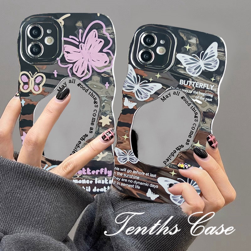 เคสป้องกันโทรศัพท์มือถือกระจก ผิวด้าน ชุบไฟฟ้า ลายการ์ตูนคลื่น สําหรับ Samsung A05s A54 A14 A34 A53 A52 A23 A22 A32 A13 A12 A04s A03s A50 A11