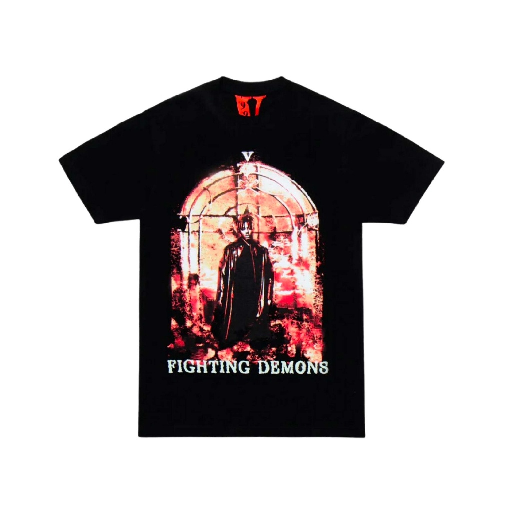 เสื้อยืดแขนสั้นJuice Wrld X Vlone Demon T-shirt (BLACK)S-5XL