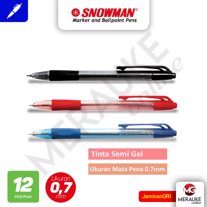 RK ปากกาลูกลื่น Snowman V-5 0.7 H/M/B 12 ชิ้น