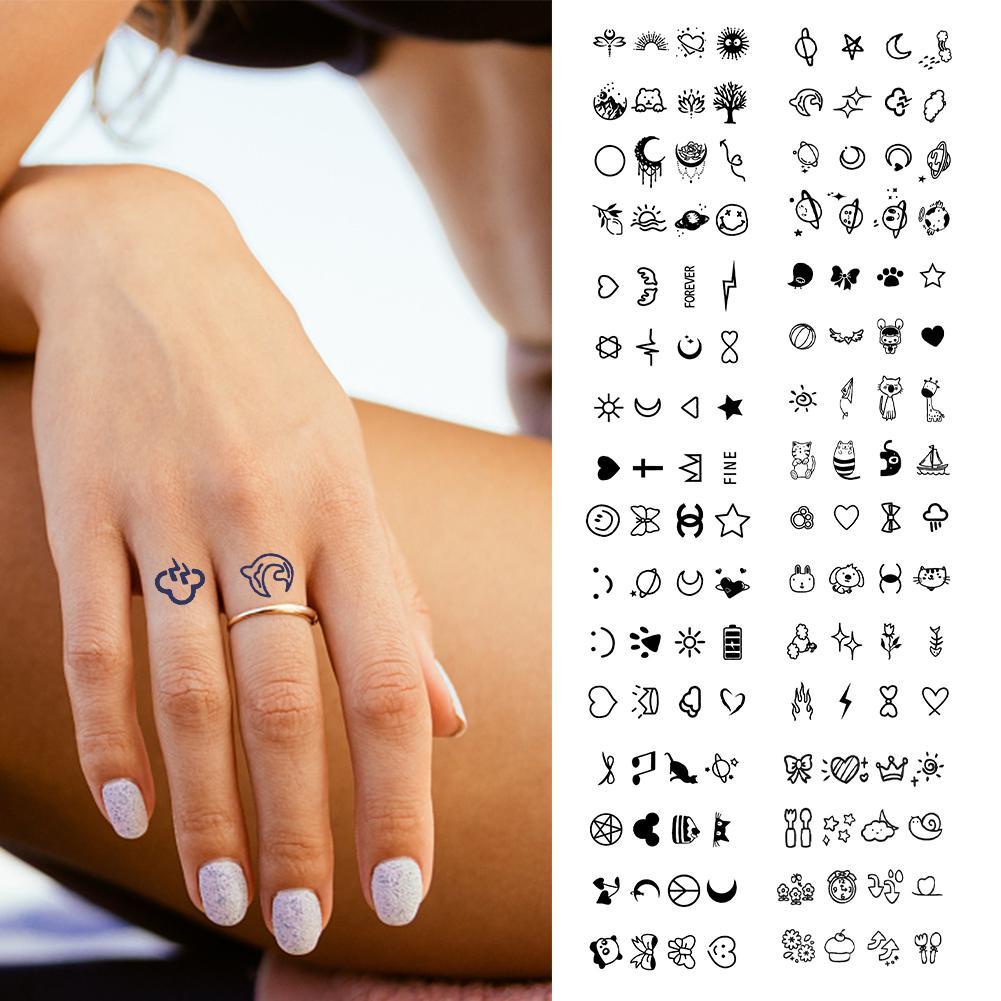 สติกเกอร์รอยสักชั่วคราว ขนาดเล็ก กันน้ํา ติดทนนาน สไตล์มินิมอล