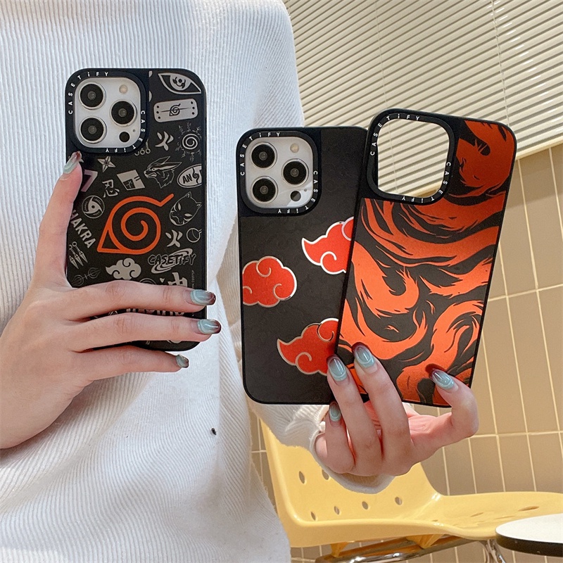 Casetifg เคสโทรศัพท์มือถือซิลิโคน PC กันกระแทก ลายโลโก้นารูโตะ พร้อมกล่อง สําหรับ iPhone 15 11 12 13 14 Pro Max