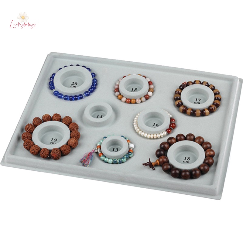 Luckybabys> ใหม่ บอร์ดลูกปัด Flocked สําหรับสร้อยข้อมือ สร้อยคอ ถาดลูกปัด เครื่องมือวัดลูกปัด ราคา ถูกที่สุด ดีลบีเคเค