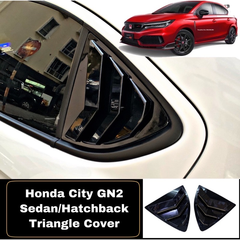 2 ชิ้น Honda City Gn2 2020-2026 New City Sedan/ City Hatchback หน้าต่างสามเหลี่ยมฝาครอบGlossy สีดํา Sporty Look